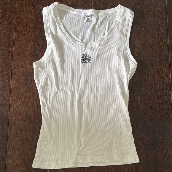 Loewe White Fitted Sleeveless Tank Top - Picture 1 of 3
